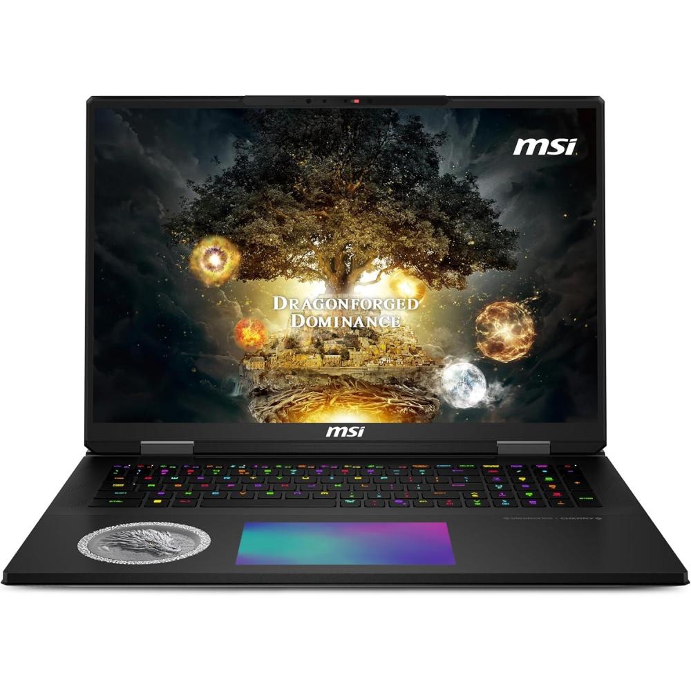 imageTitan 18 HX Dragon Edition Norse Myth 18quot 120Hz MiniLED UHD Gaming Laptop Intel Ultra 9285HX NVIDIA Geforce RTX 5080 64GB DDR5 6TB SSD Thunderbolt 5 WiFi 7 Win 11 Pro Black A2XWIG442USUltra9 285HX