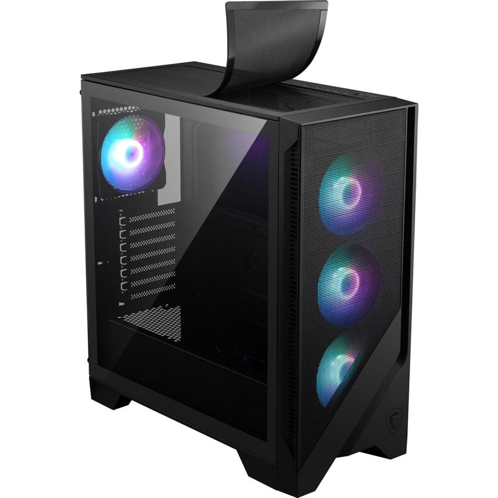 imagemsi MAG Forge 321R Airflow  Premium MidTower Gaming PC Case  Tempered Glass Side Panel  ARGB 120mm Fans  Liquid Cooling Support up to 360mm Radiator  Vented Front Panel