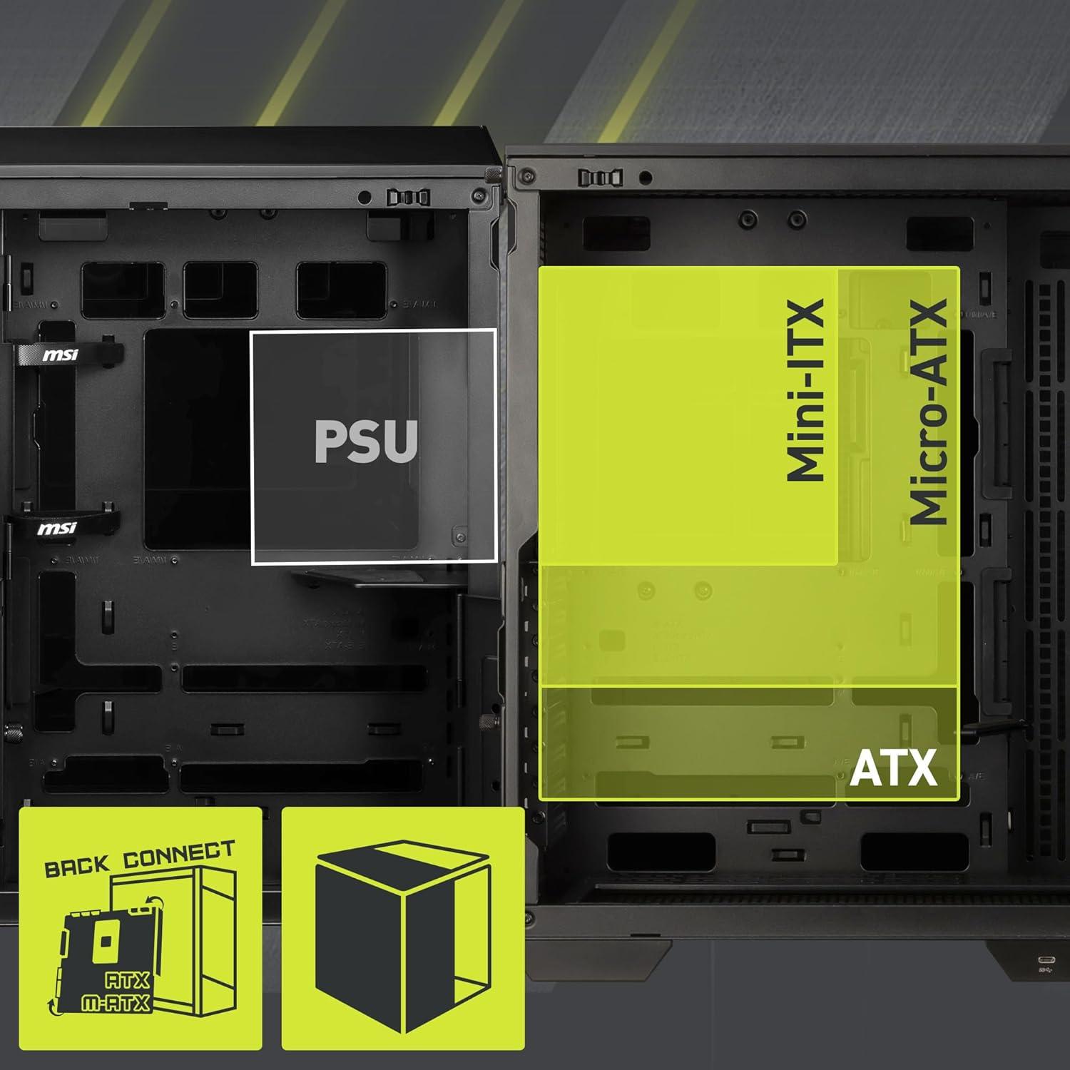 imagemsi MAG PANO 100L PZ Premium MidTower Gaming PC Case Tempered Glass Side Panel Liquid Cooling Support up to 360mm Radiator Vented Front Panel