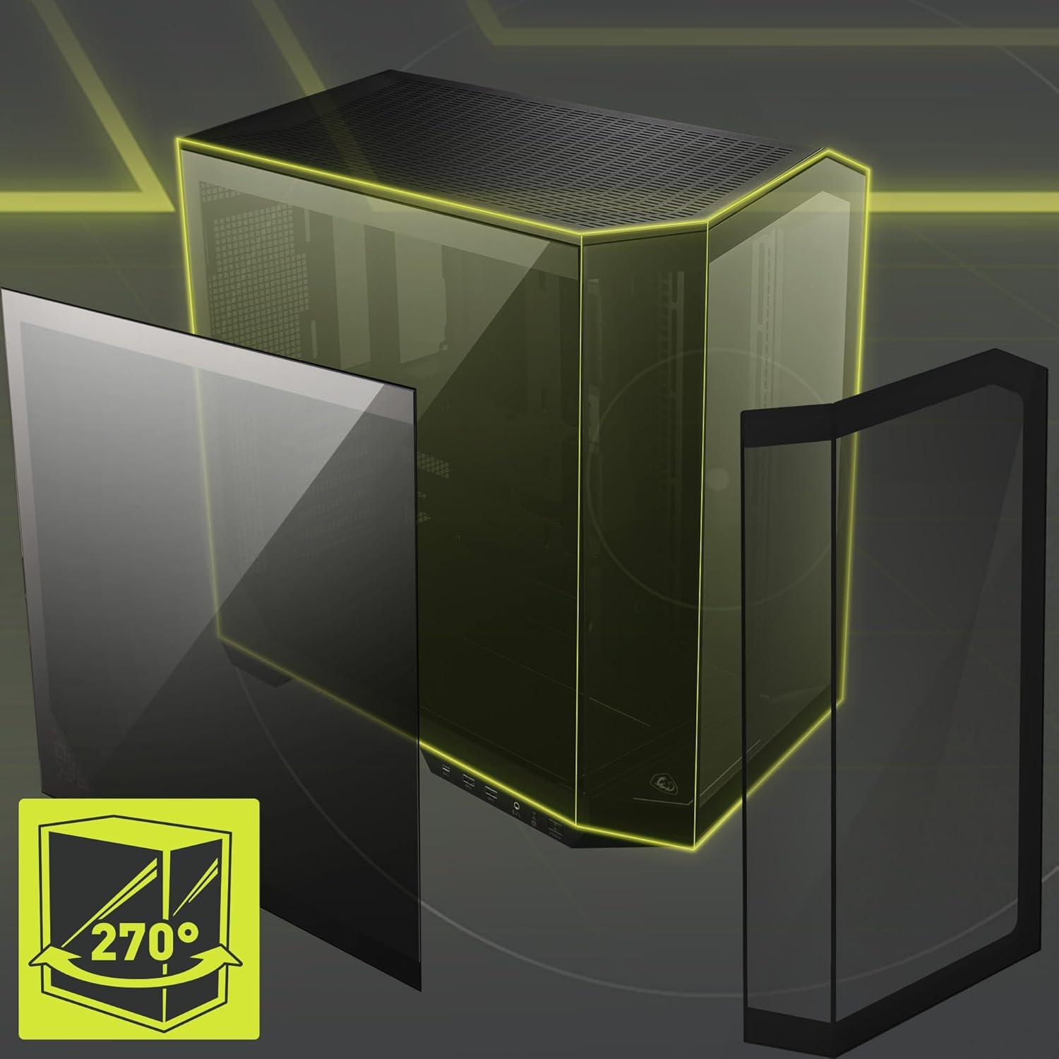 imagemsi MAG PANO 100L PZ Premium MidTower Gaming PC Case Tempered Glass Side Panel Liquid Cooling Support up to 360mm Radiator Vented Front Panel