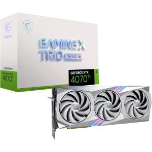 MSI Gaming GeForce RTX 4070 Ti 12GB GDRR6X 192-Bit Extreme Clock: 2760 MHz HDMI/DP Nvlink Tri-Frozr 3 Ada Lovelace Architecture Graphics Card (RTX 4070 Ti Gaming X Trio White 12G)
