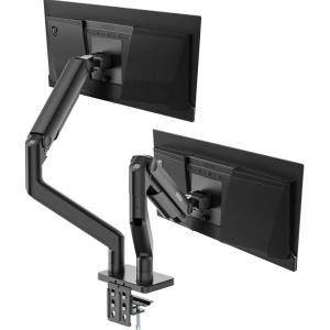 MSI MAG MT201D – Premium Heavy Duty Dual Monitor Stand Arms, 17-45″ Support, VESA Compatible, Adjustable Spring Mount, 44 lbs per Screen, Clamp & Grommet, Quick Release Plate – Black(Gray)