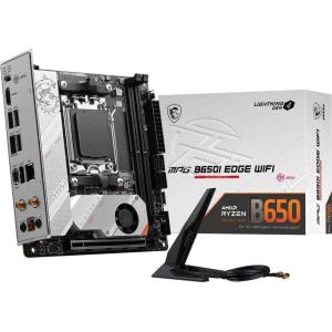MSI MPG B650I Edge WiFi Gaming Motherboard (AMD Ryzen 9000/8000/7000 Series Processors, AM5, DDR5, PCIe 4.0, M.2, SATA 6Gb/s, USB 3.2 Gen 2, HDMI, Wi-Fi 6E, Bluetooth 5.3, 2.5Gbps LAN, Mini-ITX)(Mini-ITX)