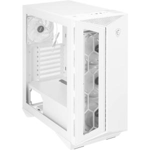 MSI MPG GUNGNIR 110R – Premium Mid-Tower Gaming PC Case – Tempered Glass Side Panel – 4 x ARGB 120mm Fans – Liquid Cooling Support up to 360mm Radiator – Two-Tone Design(MPG GUNGNIR 110R White)