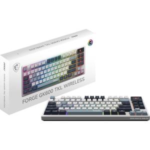 msi Forge GK600 TKL Wireless Sky – Mechanical Linear SWITCHES – Dye-Sublimated PBT Keycaps, Anti-Slip Base, RGB LED, USB 2.0, Bluetooth, 2.4 GHz – Tenkeyless