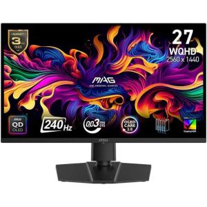 msi MAG 271QP QD-OLED X24 27-inch 2560 x 1440 (QHD) Gaming Monitor, 240Hz, Adaptive-Sync, HDMI, DisplayPort, VESA Mountable, Tilt, Height Adjustable, Speaker, 0.03ms, Black