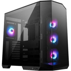 msi MAG PANO 100R PZ – Premium Mid-Tower Gaming PC Case – Tempered Glass Side Panel – 4X ARGB 120mm Fans – Liquid Cooling Support up to 360mm Radiator – Black Color Case