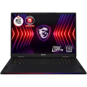 msi Raider A18 HX 18” 120Hz UHD+ Gaming Laptop: AMD Ryzen 9-9955HX3D, NVIDIA Geforce RTX 5090, 64GB DDR5, 2TB NVMe SSD, Type C, Wi-Fi 7, Win 11 Pro: Black A9WJG-052US(i9-14900HX)