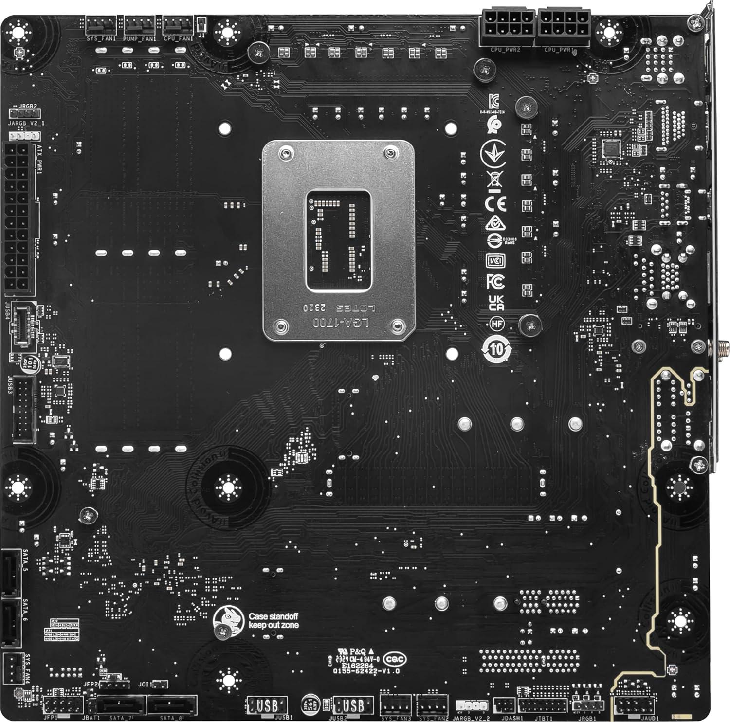 imageMSI B760M Project Zero Gaming Motherboard Support 14th13th12th Gen Intel Processors LGA 1700 DDR5 PCIe 50 M2 Slots 25Gbps LAN USB 32 Gen2 HDMIDP WiFi 6E Bluetooth 53 mATX