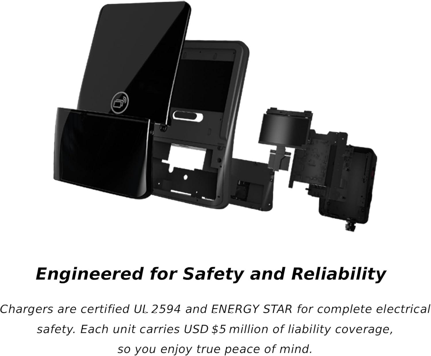 imageMSI EV Life Plus NACS Hardwired Level 2 Charger 240V 60A 144 kW IP55 RatedWater and dust Resistant IK08 Impact Resistant UL2594 Certified Energy Star RFID Card 5 Years Warranty