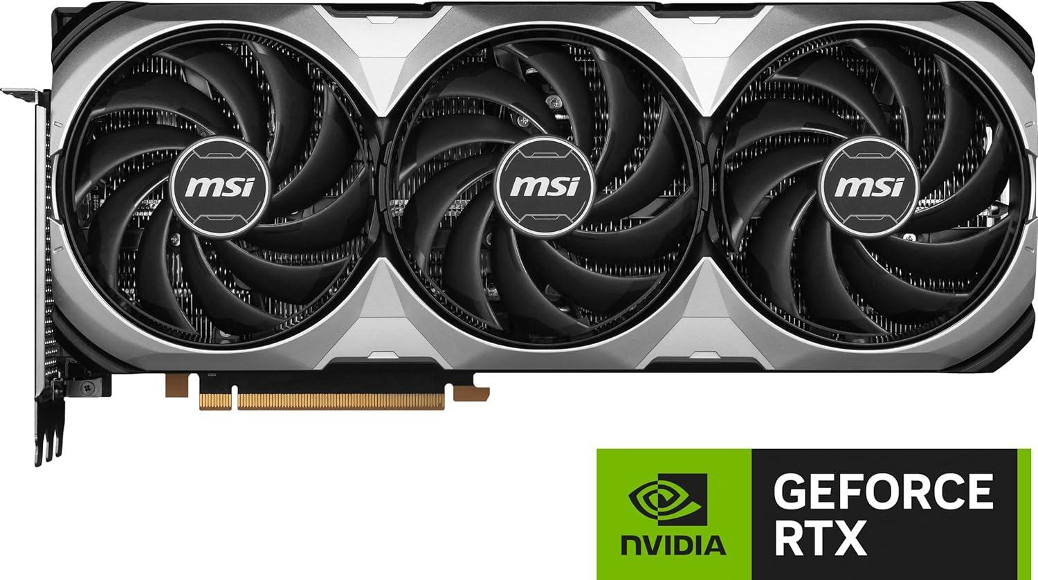 imageMSI Gaming RTX 4080 Super 16G Ventus 3X OC Graphics Card NVIDIA RTX 4080 Super 256Bit Extreme Clock 2595 MHz 16GB GDRR6X 23 Gbps HDMIDP Ada Lovelace Architecture