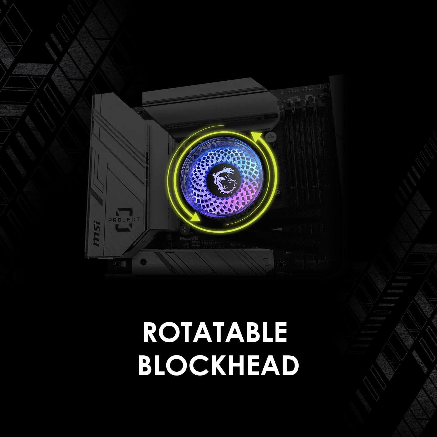 imageMSI MAG Coreliquid A12 360 AIO ARGB CPU Liquid Cooler 360mm Radiator LGA 1700 Ready Double Ball Bearring120mm ARGB PWM Fans x3 Rotatable Blockhead LGA 17001851 AM5 AM4 Black