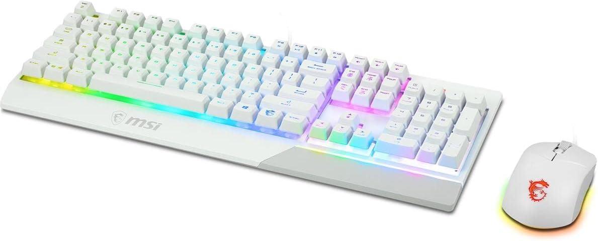 imageMSI Vigor GK30 Combo White 6Zone RGB GK30 Gaming Keyboard ampamp GM11 Gaming Mouse Water Repellent ampamp SplashProof 5000 DPIVIGOR GK30 COMBO White