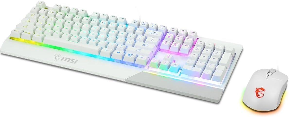 imageMSI Vigor GK30 Combo White 6Zone RGB GK30 Gaming Keyboard ampamp GM11 Gaming Mouse Water Repellent ampamp SplashProof 5000 DPIVIGOR GK30 COMBO White