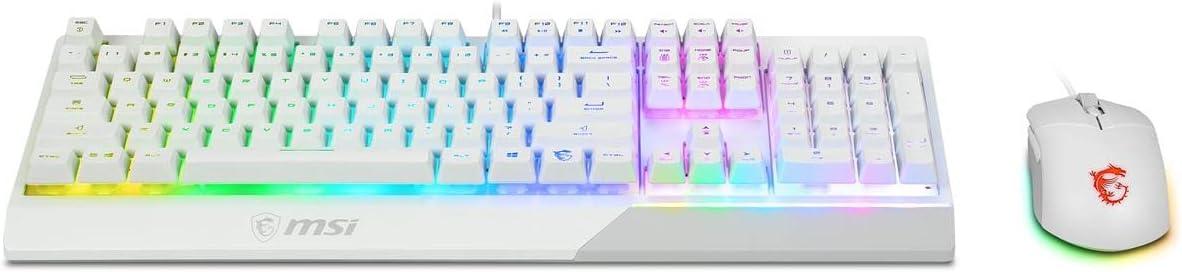 imageMSI Vigor GK30 Combo White 6Zone RGB GK30 Gaming Keyboard ampamp GM11 Gaming Mouse Water Repellent ampamp SplashProof 5000 DPIVIGOR GK30 COMBO White