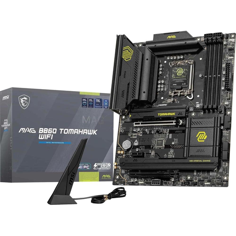 imageMAG B860 Tomahawk WiFi Motherboard ATX  Supports Intel Core Ultra Processors Series 2 LGA 1851  DDR5 Memory Boost 9200 MTs OC 1 x PCIe 50 x16 1 x M2 Gen5 5G LAN WiFi 7