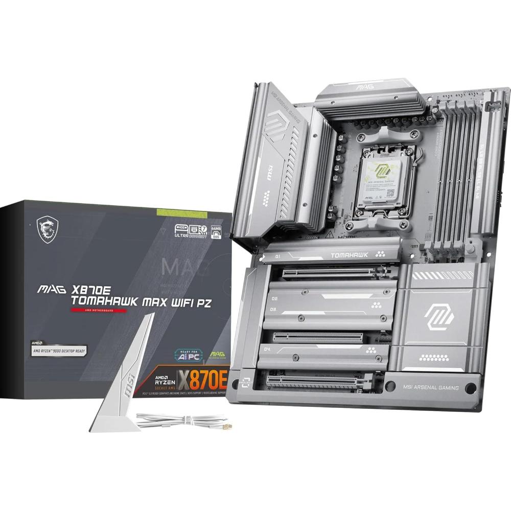 imageMSI MAG X870E Tomahawk MAX WiFi PZ Motherboard ATX  Supports AMD Ryzen 90008000  7000 Processors AM5  DDR5 Memory Boost 8400 MTs OC PCIe 50 x16 M2 Gen5 WiFi 7 5G LAN
