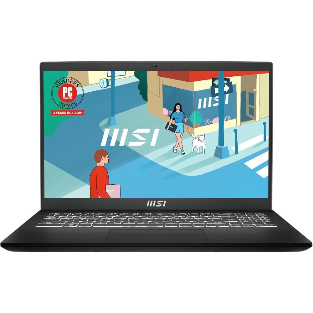 imageMSI Modern 15 Laptop Ryzen 7 7730U UMA AMD Radeon Graphics 156quot FHD 16GB DDR4 1TB NVMe SSD 180Degree LayFlat Type C Win 11 Pro Classic Black B7M223USRyzen 7 7730U