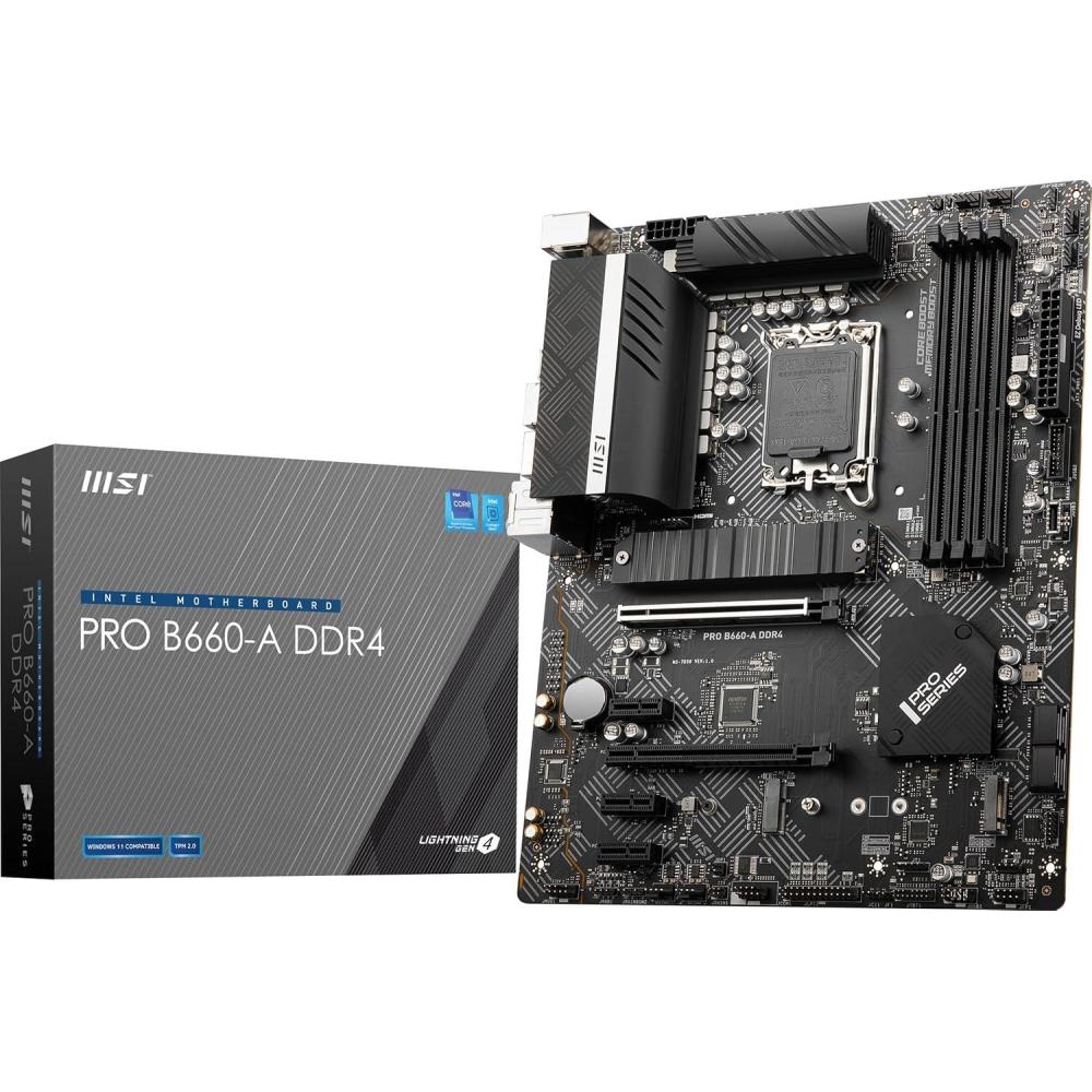 imageMSI PRO B760P WiFi DDR4 ProSeries Motherboard Supports 12th13th14th Gen Intel Processors LGA 1700 DDR4 PCIe 40 M2 25Gbps LAN USB 32 Gen2 HDMIDP WiFi 6E Bluetooth 53 ATXATX