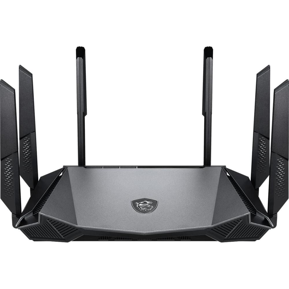 imageMSI Radix AX6600 WiFi 6 TriBand Gaming Router AI QoS 18GHz QuadCore Processor MUMIMO Tri Band Gigabit Wireless 8Stream High Speed Long Range Gaming Router