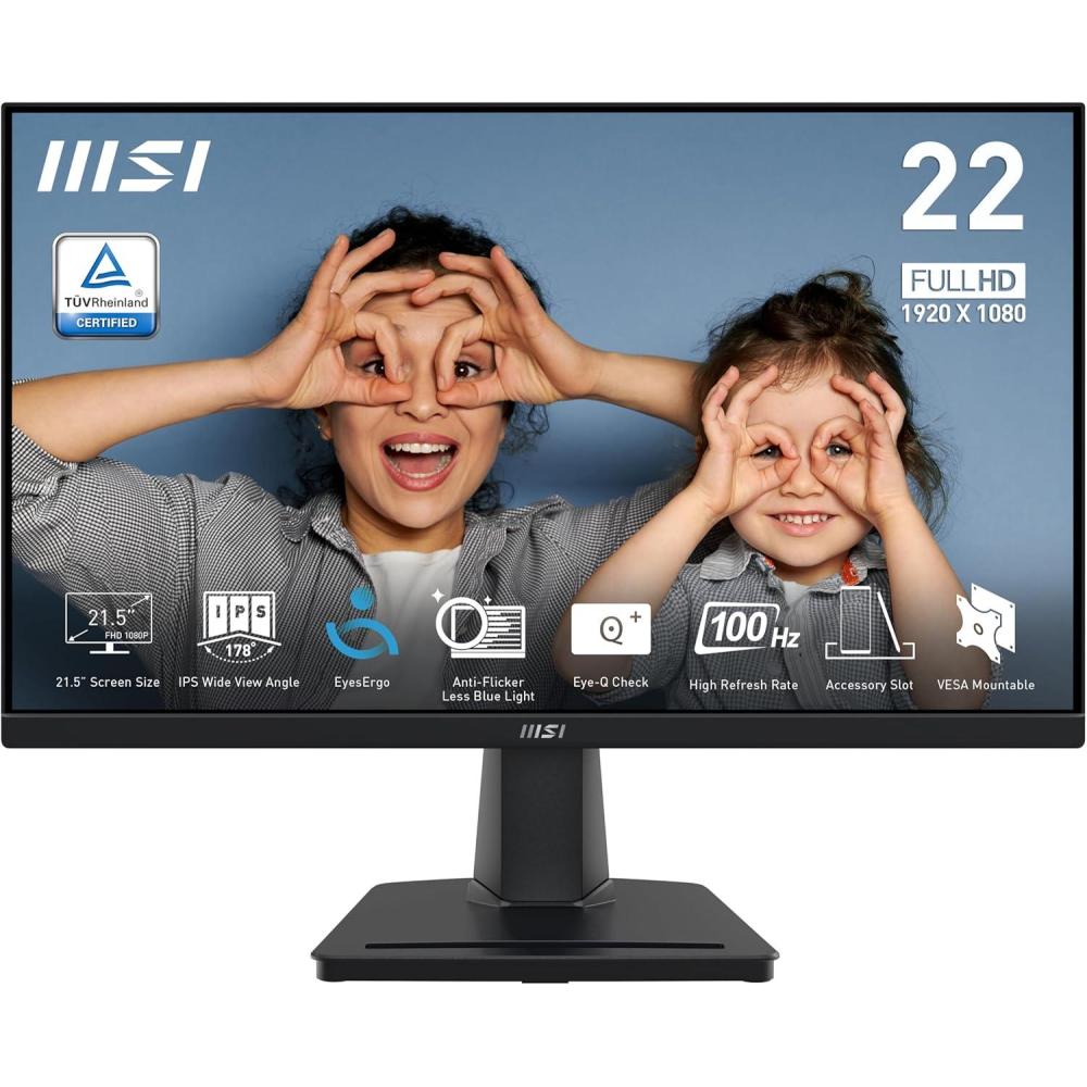 imagemsi PRO MP225 22inch IPS 1920 x 1080 FHD Computer Monitor 100Hz AdaptiveSynch HDMI Video Port VESA Mountable Tilt 1ms BlackPro MP225