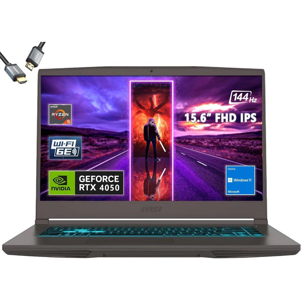 imagemsi Thin A15 156 144Hz FHD Gaming Laptop Ryzen 57535HS NVIDIA Geforce RTX 2050 8GB DDR5 512GB NVMe SSD Cooler Boost 5 Win 11 Black B7UCX218US32GB RAM  1TB PCIe SSD