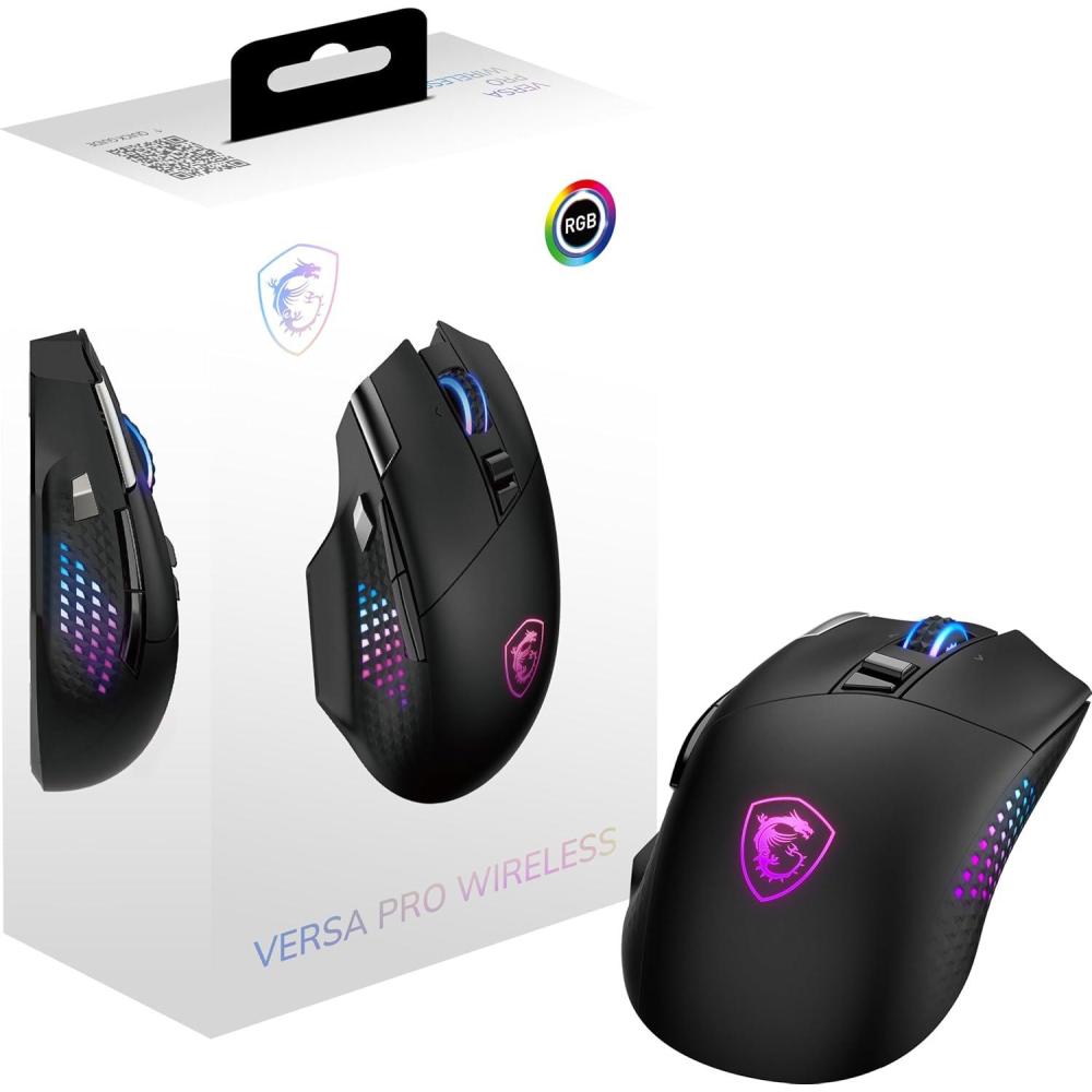 imagemsi Versa PRO W Gaming Mouse 26000 DPI 70M Clicks OMRON Optical Micro Switch Optical Sensor Ergonomic Ambitextrous Hand Design RGB Light
