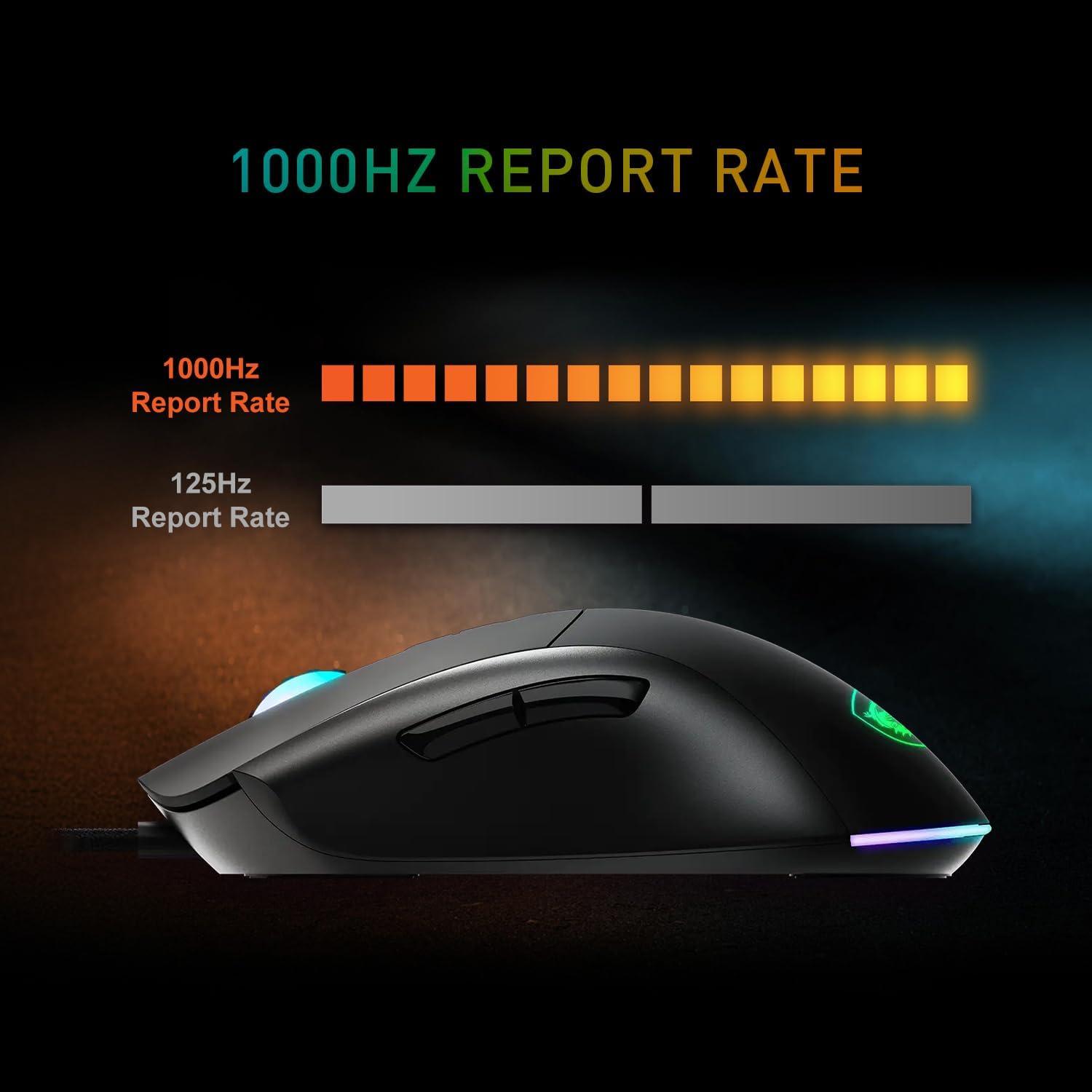 imagemsi Forge GM320 Gaming Mouse 12800 DPI 20M Clicks Micro Switch Optical Sensor Ergonomic Ambitextrous Hand Design RGB Light