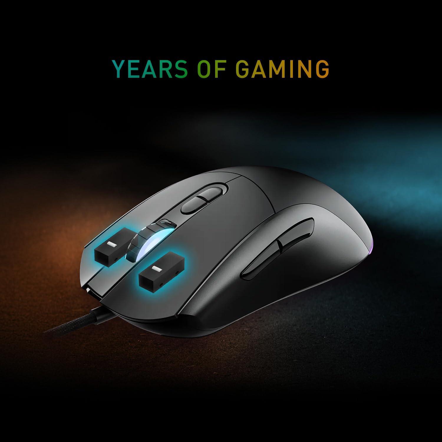 imagemsi Forge GM320 Gaming Mouse 12800 DPI 20M Clicks Micro Switch Optical Sensor Ergonomic Ambitextrous Hand Design RGB Light