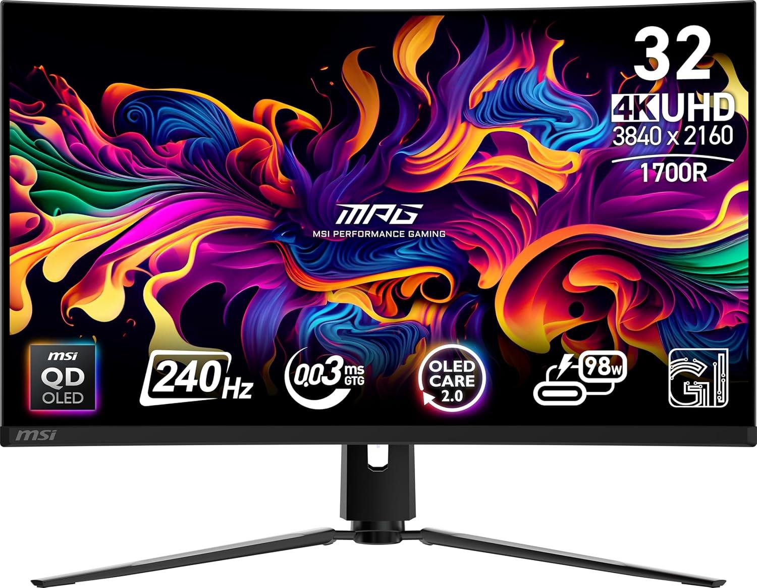 imagemsi MPG 341CQPX QDOLED 34inch Curved OLED Gaming Monitor 3440 x 1440 UWQHD 003ms Response time 240Hz True Black HDR 400 HDMI DP Port USB Type C Tilt Height Adjustable32