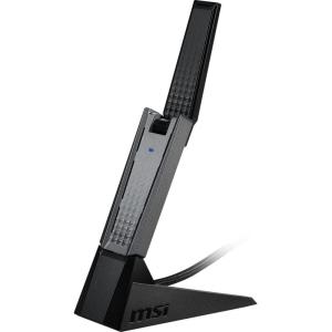 MSI AX1800 WiFi 6 Dual-Band USB Adapter – WLAN up to 1800 Mbps (5GHz, 2.4GHz Wireless), USB 3.2 Gen 1 Type-A, MU-MIMO, Adjustable Antenna, Beamforming, WPA3 – Wired Bracket Included(AX1800 WiFi USB Adapter)