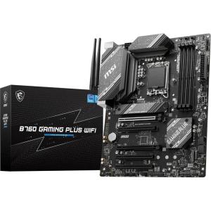 MSI B760 Gaming Plus WiFi Gaming Motherboard (Supports 12th/13th/14th Gen Intel Processors, LGA 1700, DDR5, PCIe 4.0, M.2, 2.5Gbps LAN, USB 3.2 Gen2, HDMI/DP, Wi-Fi 6E, Bluetooth 5.3, ATX)(B760 GAMING PLUS WIFI V1)