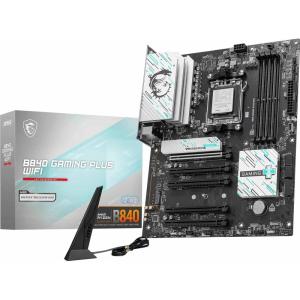 MSI B840 Gaming Plus WiFi Motherboard, ATX – Supports AMD Ryzen 9000/8000 / 7000 Processors, AM5 – DDR5 Memory Boost 8000+ MT/s (OC), PCIe 4.0 x16, M.2 Gen4, Wi-Fi 7, 2.5G LAN