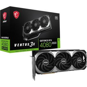 MSI Gaming RTX 4080 Super 16G Ventus 3X OC Graphics Card (NVIDIA RTX 4080 Super, 256-Bit, Extreme Clock: 2595 MHz, 16GB GDRR6X 23 Gbps, HDMI/DP, Ada Lovelace Architecture)