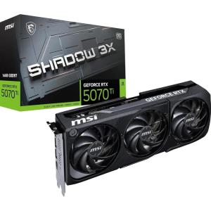 MSI GeForce RTX 5070 Ti 16G Shadow 3X OC — 16GB GDDR7 (28Gbps/256-bit), PCIe 5, Boost: 2482MHz, HDMI 2.1b, DisplayPort 2.1b