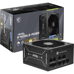 MSI MAG A850GLS PCIE5, Fully Modular Compact Gaming 850W Power Supply, 80+ Gold, ATX 3.1 & PCIe 5.1 Ready, Native Dual-Color 12V-2×6 Cable, Low-Noise, Embossed Jacket Cables, 10 Year Warranty(750 W)