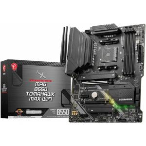 MSI MAG B550 Tomahawk MAX WiFi Gaming Motherboard (AMD Ryzen 5000 Series, AM4, DDR4, PCIe 4.0, SATA 6Gb/s, M.2, USB 3.2 Gen 2, HDMI/DP, Wi-Fi 6E, Bluetooth 5.2, 2.5Gbps LAN, ATX)(MAG B550 TOMAHAWK MAX WIFI)