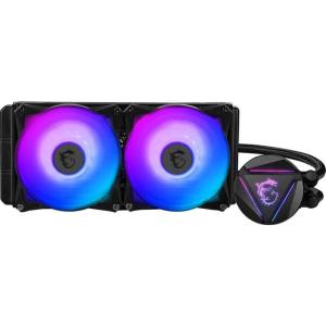 MSI MAG CORELIQUID 280R V2 AIO CPU Liquid Cooler – Rotatable ARGB Blockhead, Integrated Radiator Pump, Split-Flow Water Cooling, Evaporation-Proof Tubing, Easy to Install – AMD & Intel Compatible