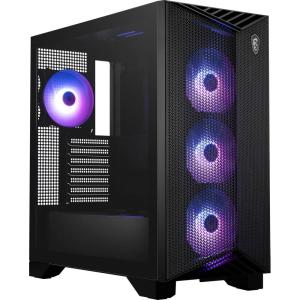 MSI MPG GUNGNIR 211R Airflow PZ – Premium Mid-Tower Gaming PC Case – Tempered Glass Side Panel – ARGB 120mm Fans – Liquid Cooling Support up to 360mm Radiator