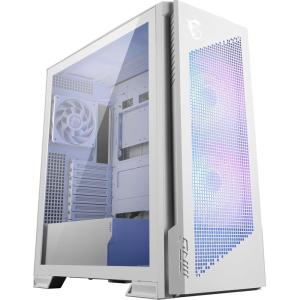MSI MPG Velox 300R Airflow PZ White – Mid-Tower Gaming PC Case – Tempered Glass Side Panel – 2 x 160 mm Dual Layer Blades Fans – Liquid Cooling Support up to 360mm Radiator – Mesh Panel for Airflow