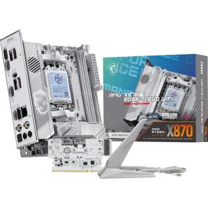MSI MPG X870I Edge TI EVO WiFi Motherboard, ATX – Supports AMD Ryzen 9000/8000 / 7000 Processors, AM5-110A SPS VRM, DDR5 Memory Boost (up to10000+MT/s OC), PCIe 5.0 x16, M.2 Gen5, Wi-Fi 7, 5G LAN