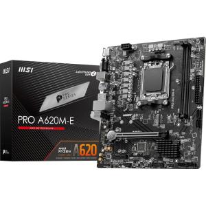 MSI PRO A620M-E ProSeries Motherboard (AMD 9000/8000/7000 Series Processors, AM5, DDR5, PCIe 4.0, SATA 6Gb/s, M.2, USB 3.2 Gen 1, DVI/HDMI, mATX)(A620 Excellent Performance)