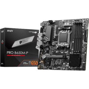 MSI PRO B650M-P ProSeries Motherboard (AMD Ryzen 9000/8000/7000 Series Processors, AM5, DDR5, PCIe 4.0, M.2, SATA 6Gb/s, USB 3.2 Gen 2, HDMI/DP, 2.5Gbps LAN, mATX)(PRO B650M-P V1)