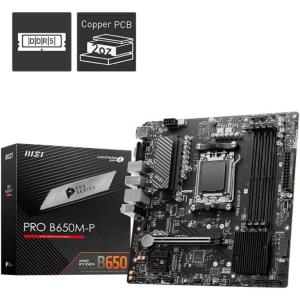MSI PRO B650M-P ProSeries Motherboard (AMD Ryzen 9000/8000/7000 Series Processors, AM5, DDR5, PCIe 4.0, M.2, SATA 6Gb/s, USB 3.2 Gen 2, HDMI/DP, 2.5Gbps LAN, mATX)(PRO B650M-P)