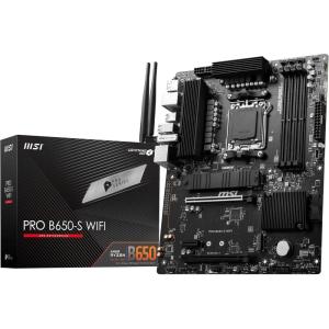 MSI PRO B650-S WiFi V1 Motherboard, ATX – Supports AMD Ryzen 9000/8000 / 7000 Series Processors, AM5 – DDR5 Memory Boost 6000+MHz/OC, 2 x PCIe 4.0 x16, 2 x M.2 Gen4, Wi-Fi 6E(PRO B650-S WIFI V1)