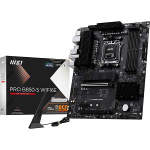 MSI PRO B850-S WIFI6E Motherboard, ATX – Supports AMD Ryzen 9000/8000 / 7000 Processors, AM5 – DDR5 Memory Boost (8200+ MT/s OC), PCIe 4.0 x16, M.2 Gen5, Wi-Fi 6E, 2.5G LAN