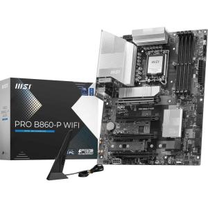 MSI PRO B860-P WiFi Motherboard, ATX – Supports Intel Core Ultra Processors (Series 2), LGA 1851-12 DRPS, DDR5 Memory Boost (8600+ MT/s OC), PCIe 5.0 x16 & 4.0 x16, M.2 Gen5, Wi-Fi 7, 5G LAN