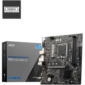 MSI PRO H610M-G ProSeries Motherboard (Support 14th/13th/12th Gen Intel Processors, LGA 1700, DDR5, PCIe 4, 1Gbps LAN, M.2, SATA 6G, USB 3.2 Gen1, mATX)