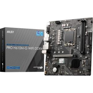 MSI PRO H610M-G WiFi DDR4 ProSeries Motherboard (12th/13th/14th Gen Intel Core, LGA 1700 Socket, DDR4, PCIe 4, 2.5G LAN, SATA 6Gb/s, M.2 Slots, USB 3.2, Wi-Fi 5, Bluetooth 4.2, mATX)