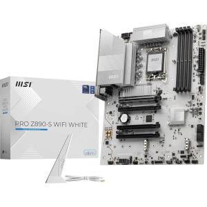 MSI PRO Z890-S WiFi White Motherboard, ATX – Supports Intel Core Ultra Processors (Series 2), LGA 1851 – DDR5 Memory Boost (8600+ MT/s OC), PCIe 5.0 x16 & 4.0 x16, M.2 Gen5, Wi-Fi 7, 2.5G LAN